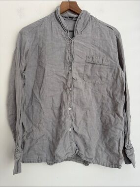 Restoration Hardware RH Stonewashed 100% Linen Sleep Shirt L